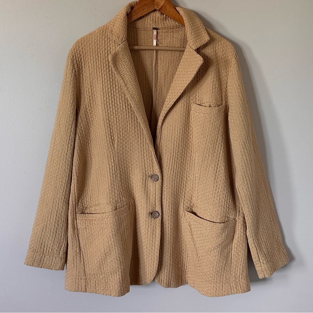 Free People Like A Cloud Oversized Yellow Blazer Rare